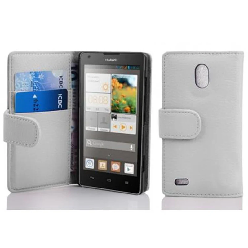 Cadorabo Hülle kompatibel mit Huawei ASCEND G700 Schutzhülle aus strukturiertem Kunstleder und Kartenfach