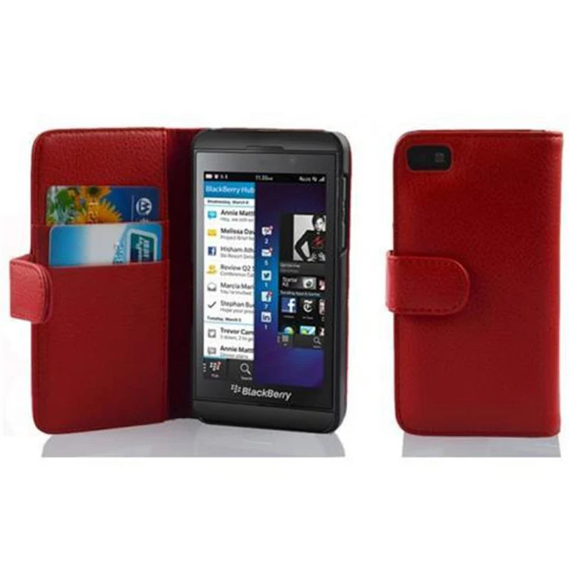 Cadorabo Hülle kompatibel mit Blackberry Z10 Schutzhülle aus strukturiertem Kunstleder und Kartenfach