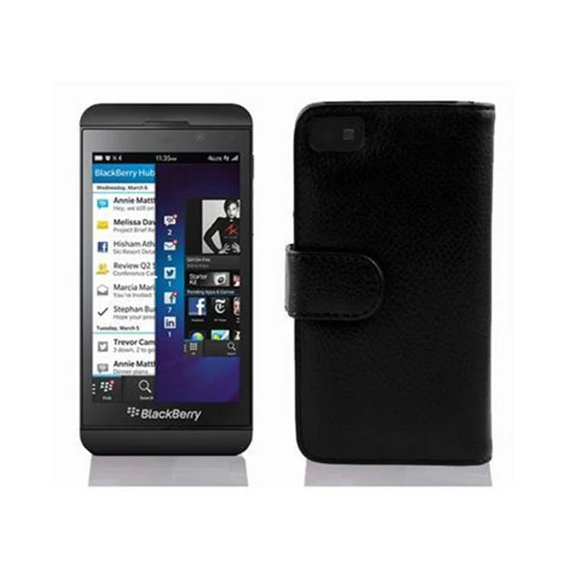 Cadorabo Hülle kompatibel mit Blackberry Z10 Schutzhülle aus strukturiertem Kunstleder und Kartenfach