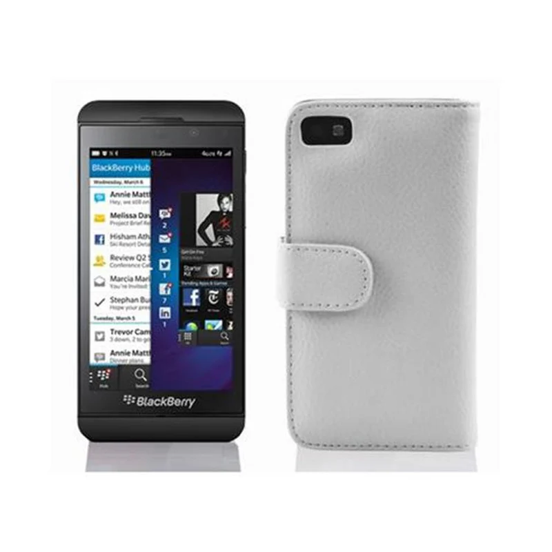Cadorabo Hülle kompatibel mit Blackberry Z10 Schutzhülle aus strukturiertem Kunstleder und Kartenfach