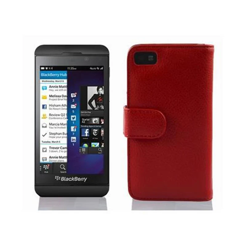 Cadorabo Hülle kompatibel mit Blackberry Z10 Schutzhülle aus strukturiertem Kunstleder und Kartenfach