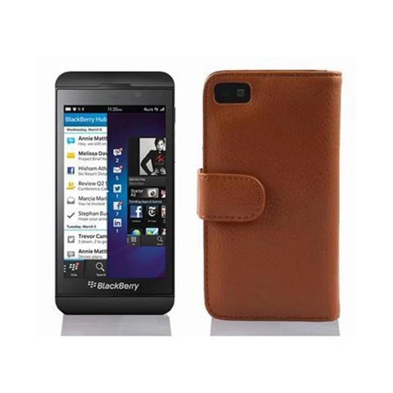 Cadorabo Hülle kompatibel mit Blackberry Z10 Schutzhülle aus strukturiertem Kunstleder und Kartenfach