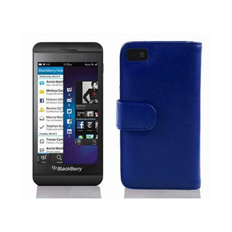 Cadorabo Hülle kompatibel mit Blackberry Z10 Schutzhülle aus strukturiertem Kunstleder und Kartenfach