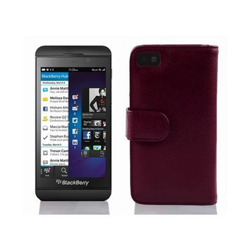 Cadorabo Hülle kompatibel mit Blackberry Z10 Schutzhülle aus strukturiertem Kunstleder und Kartenfach
