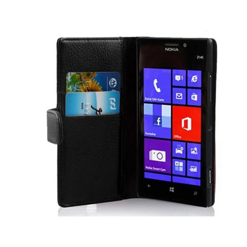 Cadorabo Hülle kompatibel mit Nokia Lumia 925 Schutzhülle aus strukturiertem Kunstleder und Kartenfach