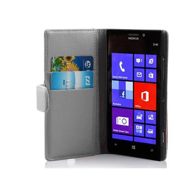 Cadorabo Hülle kompatibel mit Nokia Lumia 925 Schutzhülle aus strukturiertem Kunstleder und Kartenfach