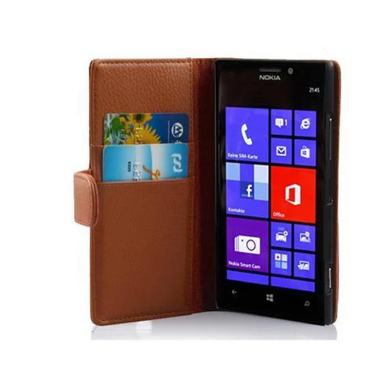Cadorabo Hülle kompatibel mit Nokia Lumia 925 Schutzhülle aus strukturiertem Kunstleder und Kartenfach