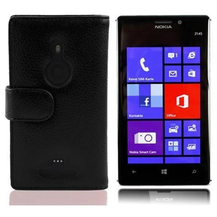 Cadorabo Hülle kompatibel mit Nokia Lumia 925 Schutzhülle aus strukturiertem Kunstleder und Kartenfach