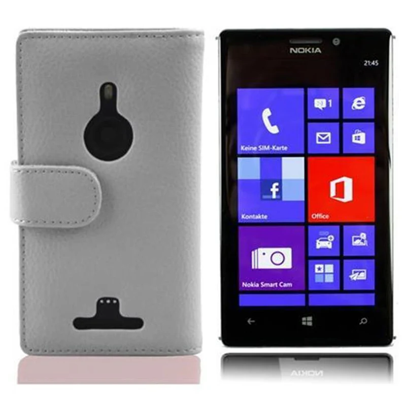Cadorabo Hülle kompatibel mit Nokia Lumia 925 Schutzhülle aus strukturiertem Kunstleder und Kartenfach