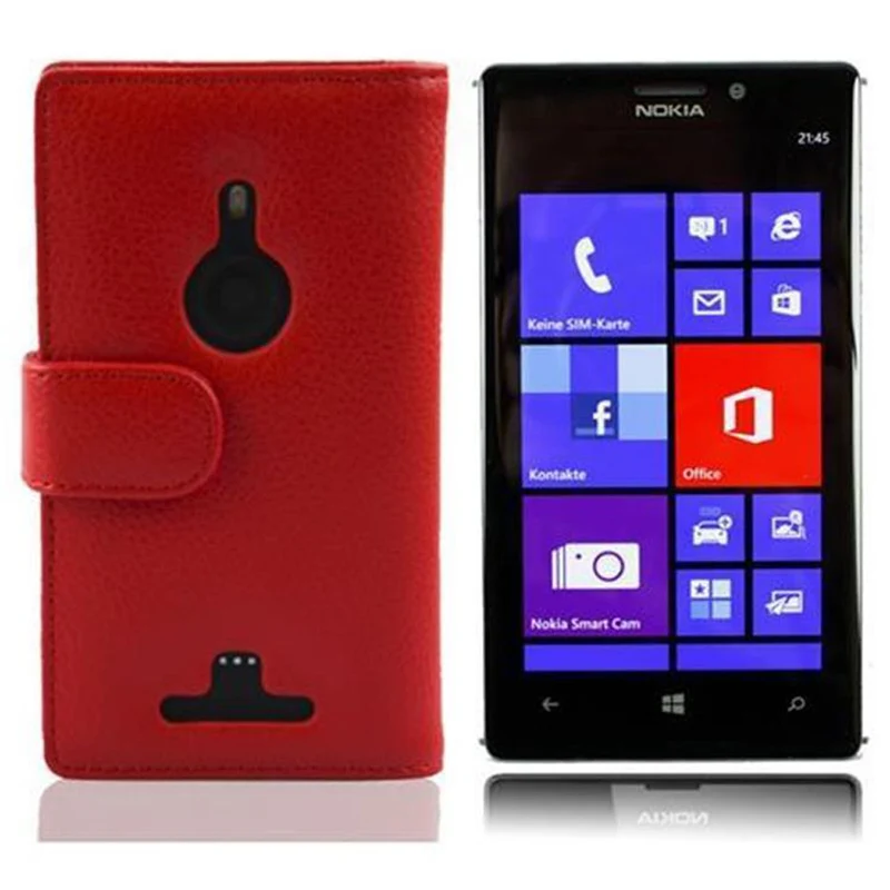 Cadorabo Hülle kompatibel mit Nokia Lumia 925 Schutzhülle aus strukturiertem Kunstleder und Kartenfach