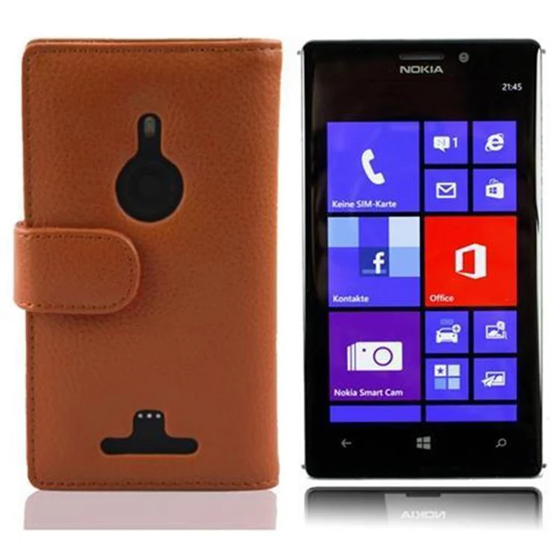 Cadorabo Hülle kompatibel mit Nokia Lumia 925 Schutzhülle aus strukturiertem Kunstleder und Kartenfach