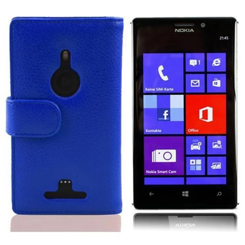 Cadorabo Hülle kompatibel mit Nokia Lumia 925 Schutzhülle aus strukturiertem Kunstleder und Kartenfach