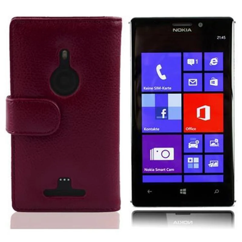 Cadorabo Hülle kompatibel mit Nokia Lumia 925 Schutzhülle aus strukturiertem Kunstleder und Kartenfach