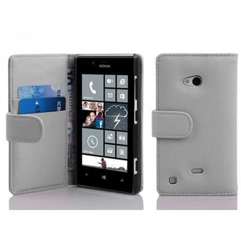 Cadorabo Hülle kompatibel mit Nokia Lumia 720 Schutzhülle aus strukturiertem Kunstleder und Kartenfach
