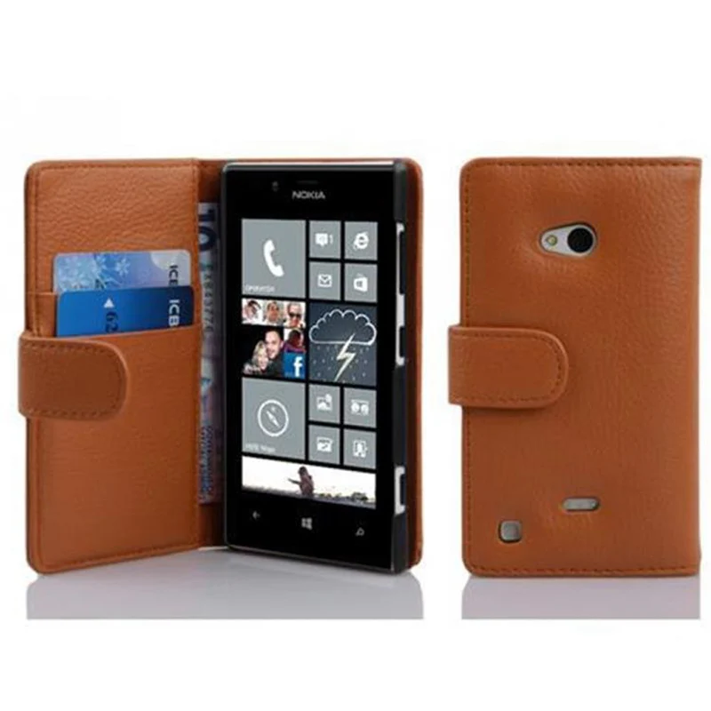 Cadorabo Hülle kompatibel mit Nokia Lumia 720 Schutzhülle aus strukturiertem Kunstleder und Kartenfach