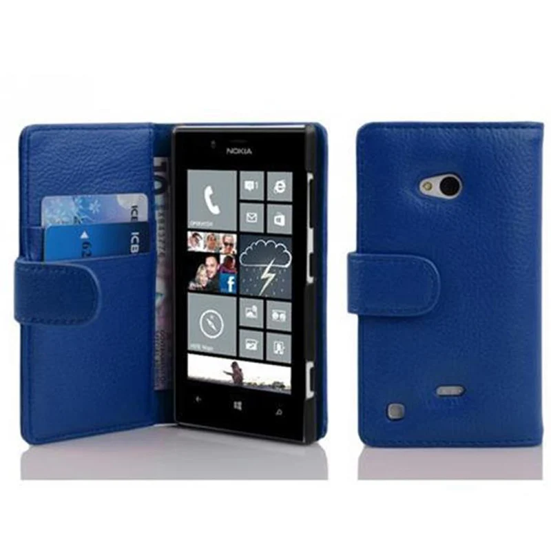 Cadorabo Hülle kompatibel mit Nokia Lumia 720 Schutzhülle aus strukturiertem Kunstleder und Kartenfach