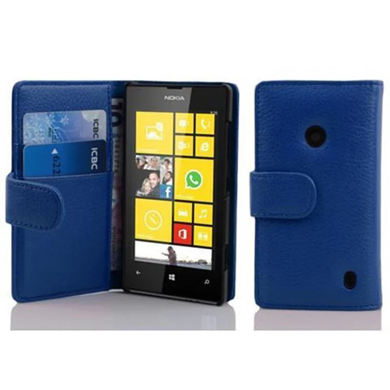 Cadorabo Hülle kompatibel mit Nokia Lumia 520 / 521 Schutzhülle aus strukturiertem Kunstleder und Kartenfach