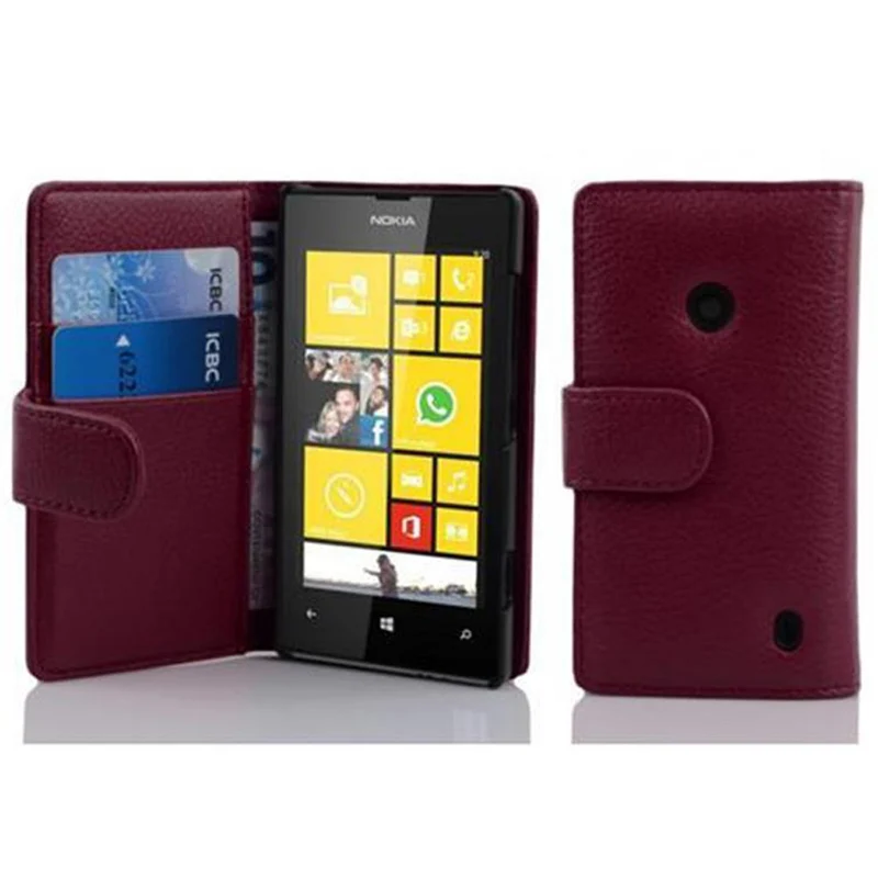 Cadorabo Hülle kompatibel mit Nokia Lumia 520 / 521 Schutzhülle aus strukturiertem Kunstleder und Kartenfach