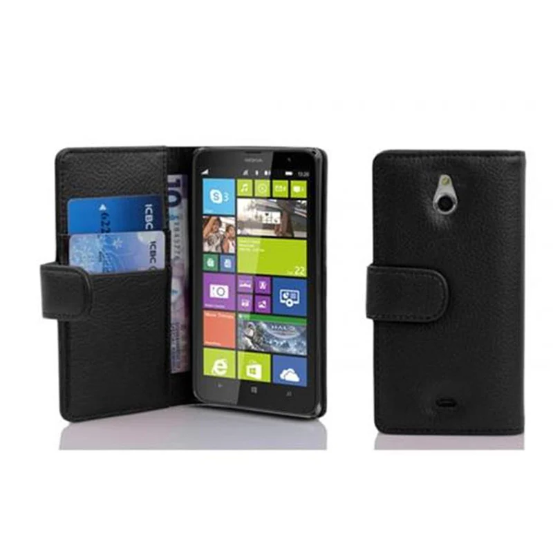 Cadorabo Hülle kompatibel mit Nokia Lumia 1320 Schutzhülle aus strukturiertem Kunstleder und Kartenfach