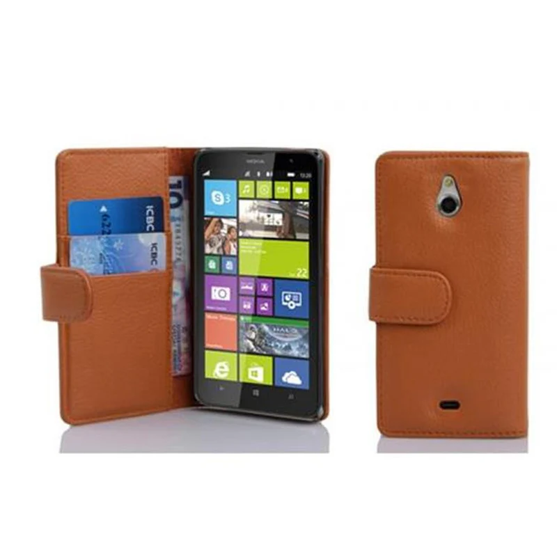 Cadorabo Hülle kompatibel mit Nokia Lumia 1320 Schutzhülle aus strukturiertem Kunstleder und Kartenfach