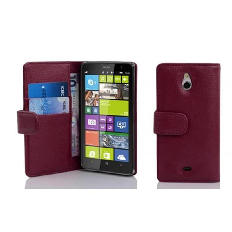 Cadorabo Hülle kompatibel mit Nokia Lumia 1320 Schutzhülle aus strukturiertem Kunstleder und Kartenfach