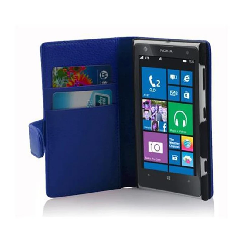 Cadorabo Hülle kompatibel mit Nokia Lumia 1020 Schutzhülle aus strukturiertem Kunstleder und Kartenfach