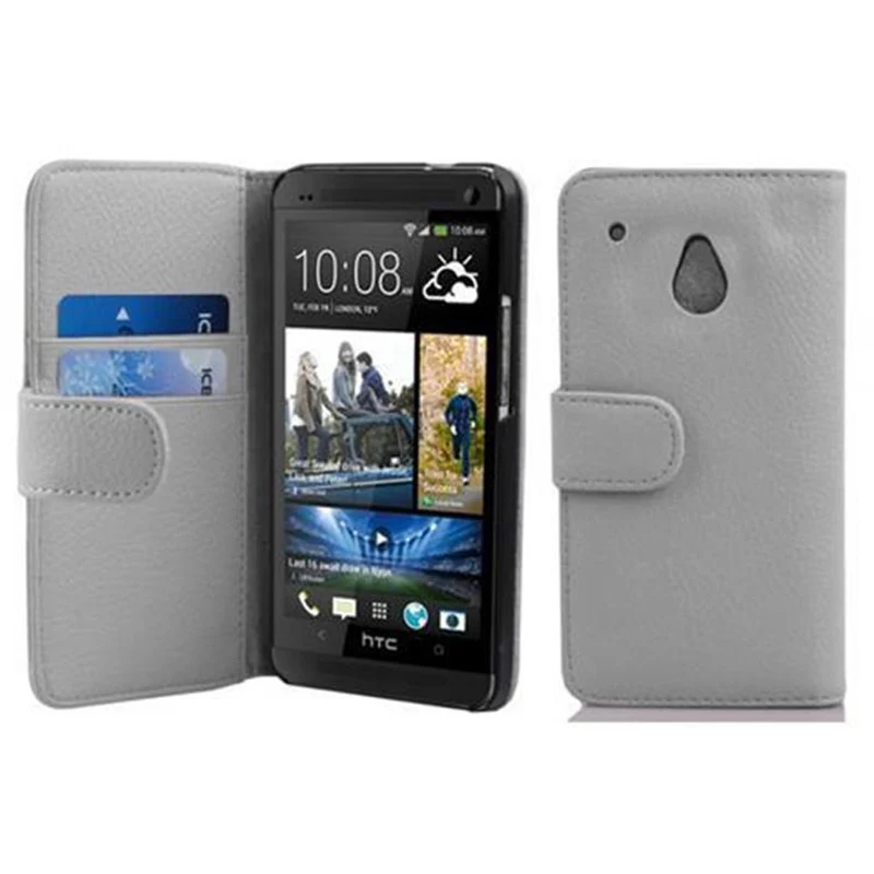 Cadorabo Hülle kompatibel mit HTC ONE M4 MINI Schutzhülle aus strukturiertem Kunstleder und Kartenfach