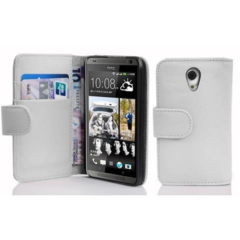 Cadorabo Hülle kompatibel mit HTC Desire 700 Schutzhülle aus strukturiertem Kunstleder und Kartenfach