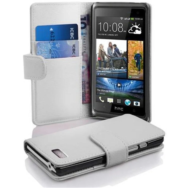 Cadorabo Hülle kompatibel mit HTC Desire 600 Schutzhülle aus strukturiertem Kunstleder und Kartenfach