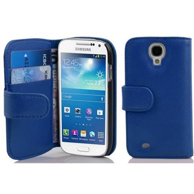 Cadorabo Hülle kompatibel mit Samsung Galaxy S4 MINI Schutzhülle aus strukturiertem Kunstleder und Kartenfach