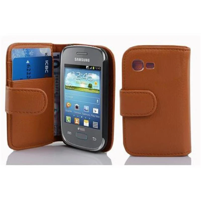 Cadorabo Hülle kompatibel mit Samsung Galaxy POCKET NEO Schutzhülle aus strukturiertem Kunstleder und Kartenfach