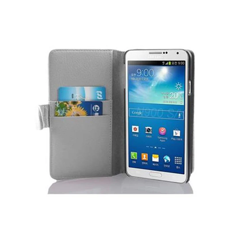 Cadorabo Hülle kompatibel mit Samsung Galaxy NOTE 3 Schutzhülle aus strukturiertem Kunstleder und Kartenfach