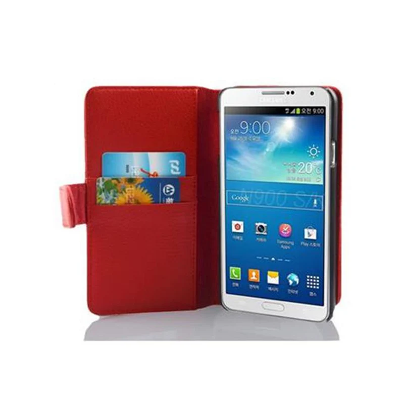 Cadorabo Hülle kompatibel mit Samsung Galaxy NOTE 3 Schutzhülle aus strukturiertem Kunstleder und Kartenfach