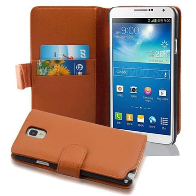 Cadorabo Hülle kompatibel mit Samsung Galaxy NOTE 3 Schutzhülle aus strukturiertem Kunstleder und Kartenfach