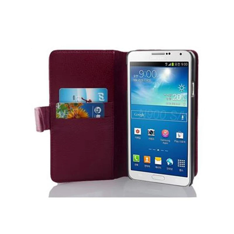 Cadorabo Hülle kompatibel mit Samsung Galaxy NOTE 3 Schutzhülle aus strukturiertem Kunstleder und Kartenfach