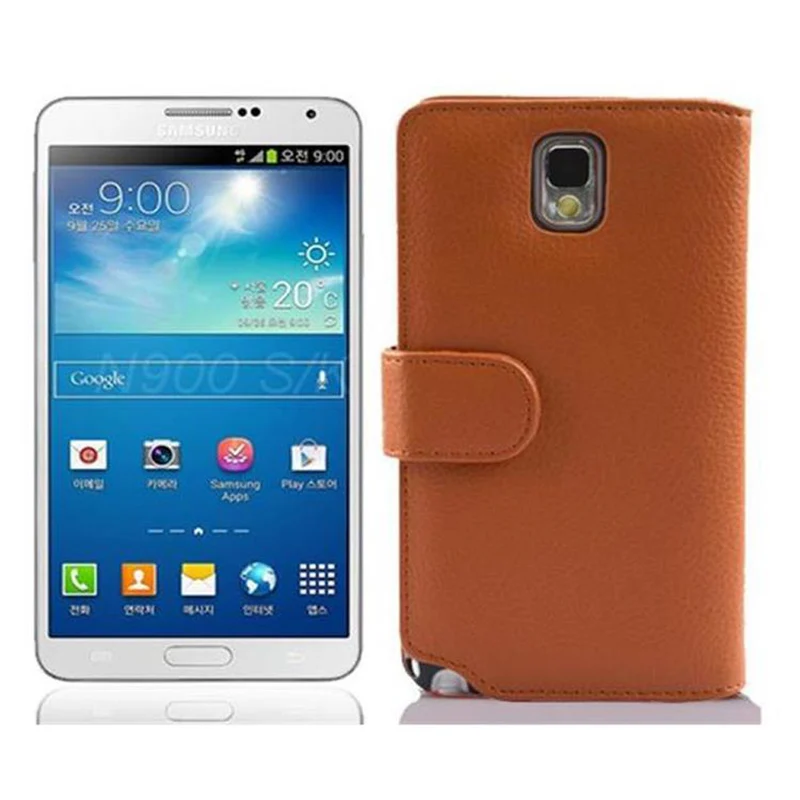 Cadorabo Hülle kompatibel mit Samsung Galaxy NOTE 3 Schutzhülle aus strukturiertem Kunstleder und Kartenfach