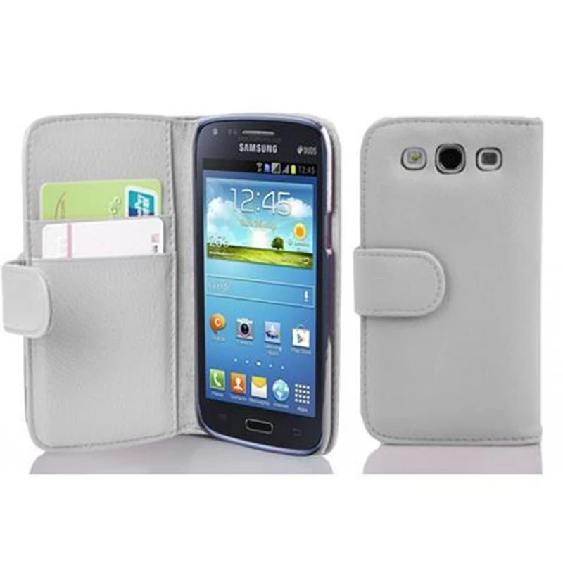 Cadorabo Hülle kompatibel mit Samsung Galaxy CORE / CORE DUOS Schutzhülle aus strukturiertem Kunstleder und Kartenfach
