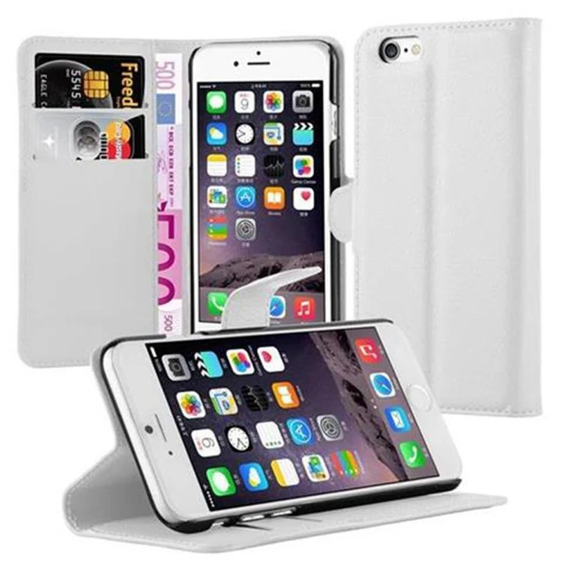 Cadorabo Hülle kompatibel mit Apple iPhone 6 / 6S Schutzhülle mit Magnetverschluss, Standfunktion und Kartenfach