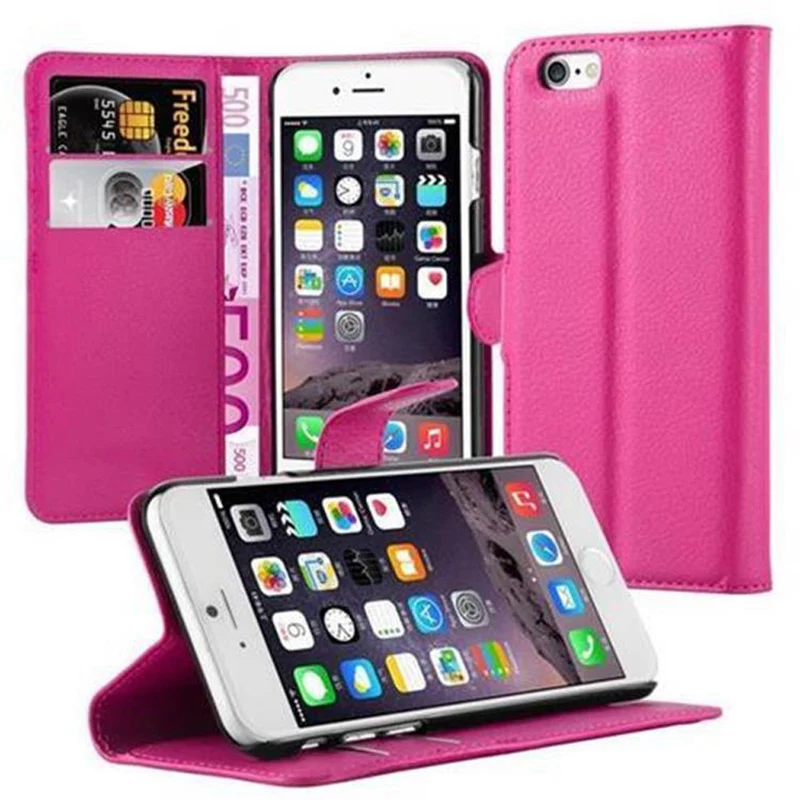 Cadorabo Hülle kompatibel mit Apple iPhone 6 / 6S Schutzhülle mit Magnetverschluss, Standfunktion und Kartenfach