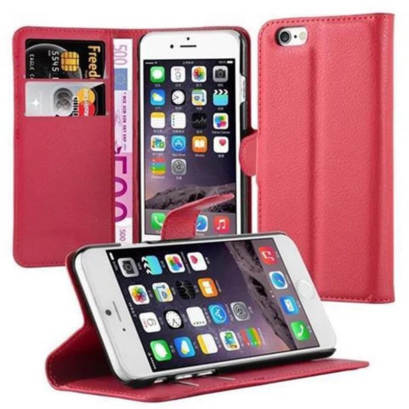 Cadorabo Hülle kompatibel mit Apple iPhone 6 / 6S Schutzhülle mit Magnetverschluss, Standfunktion und Kartenfach