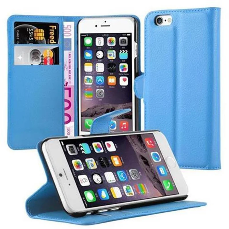 Cadorabo Hülle kompatibel mit Apple iPhone 6 / 6S Schutzhülle mit Magnetverschluss, Standfunktion und Kartenfach
