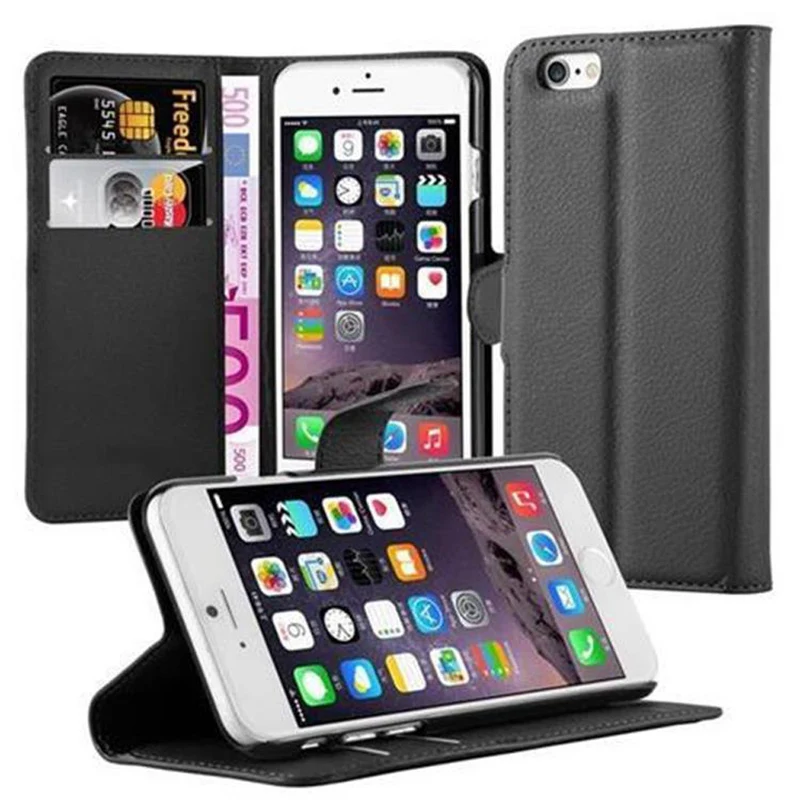 Cadorabo Hülle kompatibel mit Apple iPhone 6 / 6S Schutzhülle mit Magnetverschluss, Standfunktion und Kartenfach