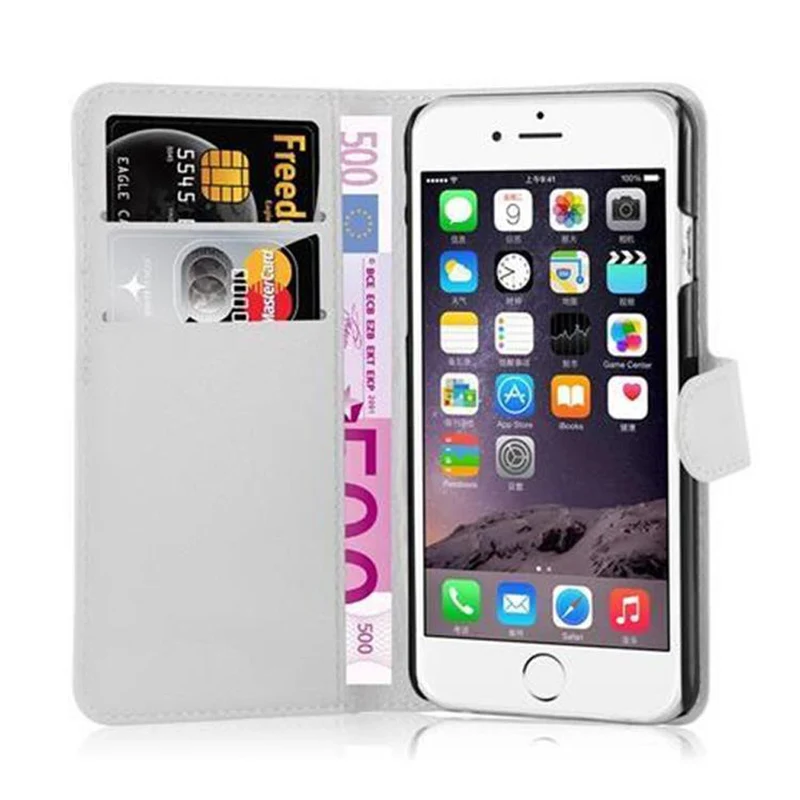Cadorabo Hülle kompatibel mit Apple iPhone 6 / 6S Schutzhülle mit Magnetverschluss, Standfunktion und Kartenfach