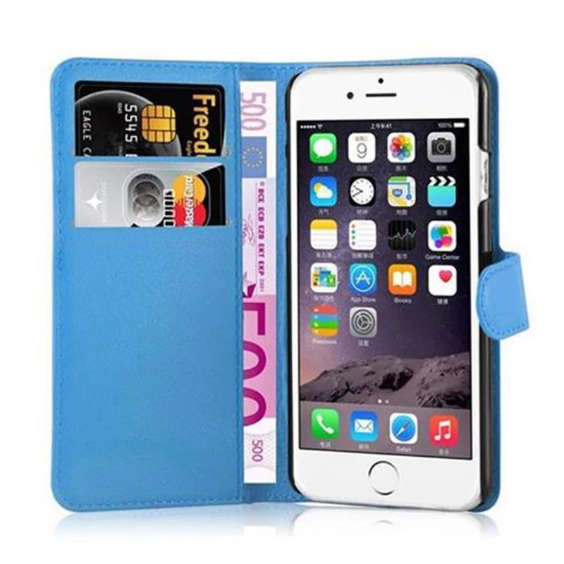 Cadorabo Hülle kompatibel mit Apple iPhone 6 / 6S Schutzhülle mit Magnetverschluss, Standfunktion und Kartenfach