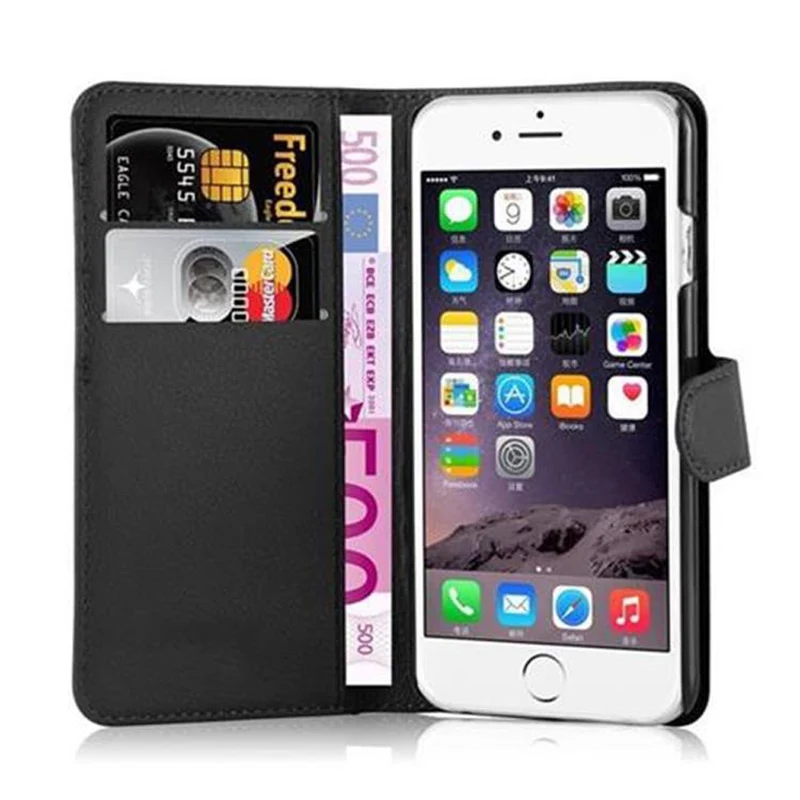 Cadorabo Hülle kompatibel mit Apple iPhone 6 / 6S Schutzhülle mit Magnetverschluss, Standfunktion und Kartenfach