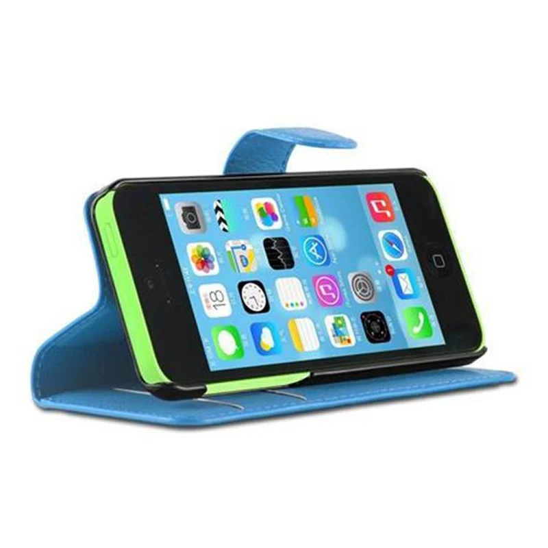 Cadorabo Hülle kompatibel mit Apple iPhone 5C Schutzhülle mit Magnetverschluss, Standfunktion und Kartenfach