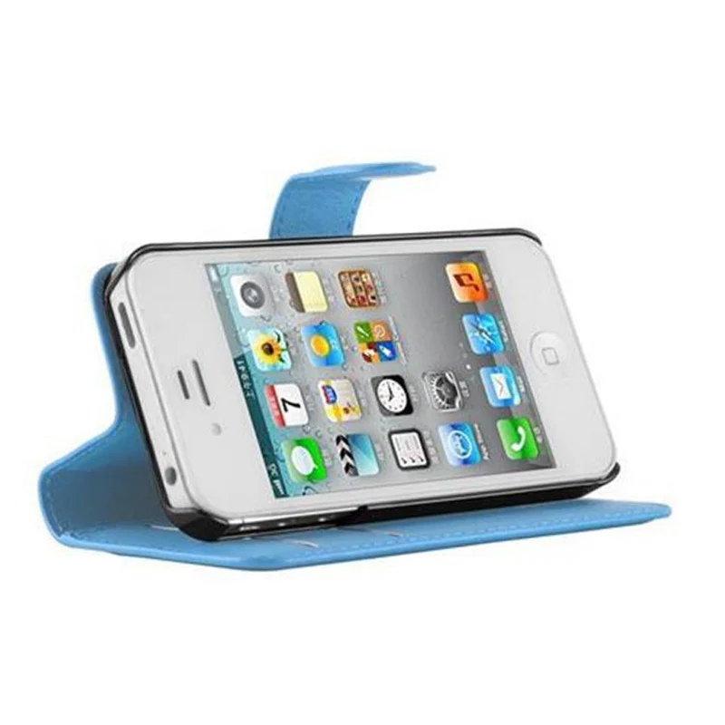 Cadorabo Hülle kompatibel mit Apple iPhone 4 / 4S Schutzhülle mit Magnetverschluss, Standfunktion und Kartenfach