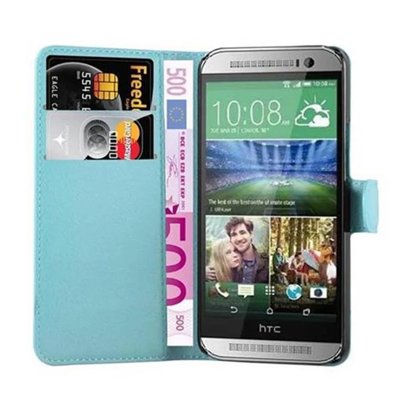 Cadorabo Hülle kompatibel mit HTC ONE M8 MINI Schutzhülle mit Magnetverschluss, Standfunktion und Kartenfach
