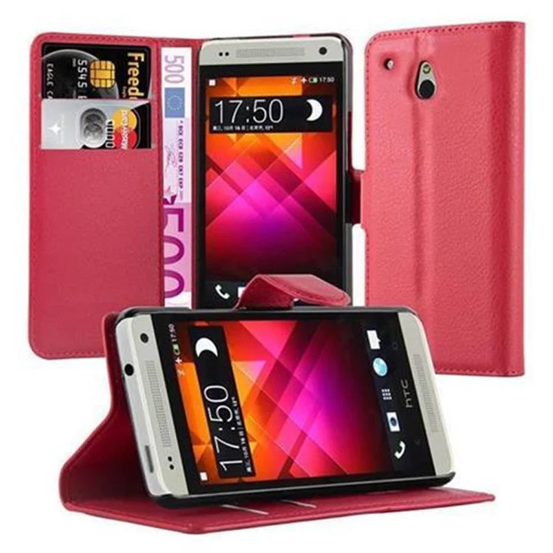 Cadorabo Hülle kompatibel mit HTC ONE M4 MINI Schutzhülle mit Magnetverschluss, Standfunktion und Kartenfach