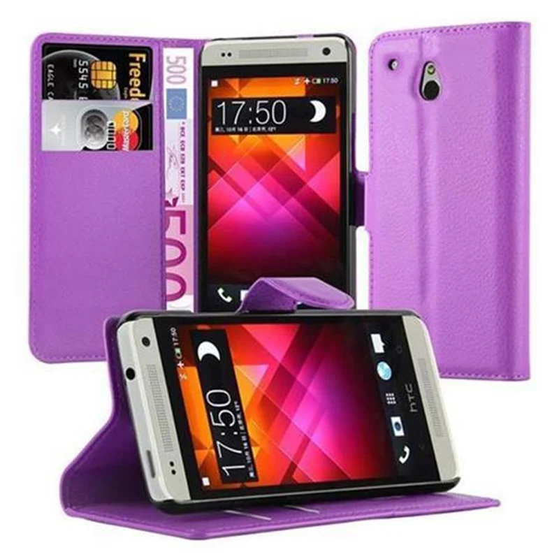 Cadorabo Hülle kompatibel mit HTC ONE M4 MINI Schutzhülle mit Magnetverschluss, Standfunktion und Kartenfach